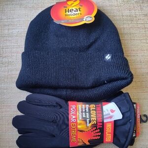 Polar Extreme Black Thermal Gloves&Hat